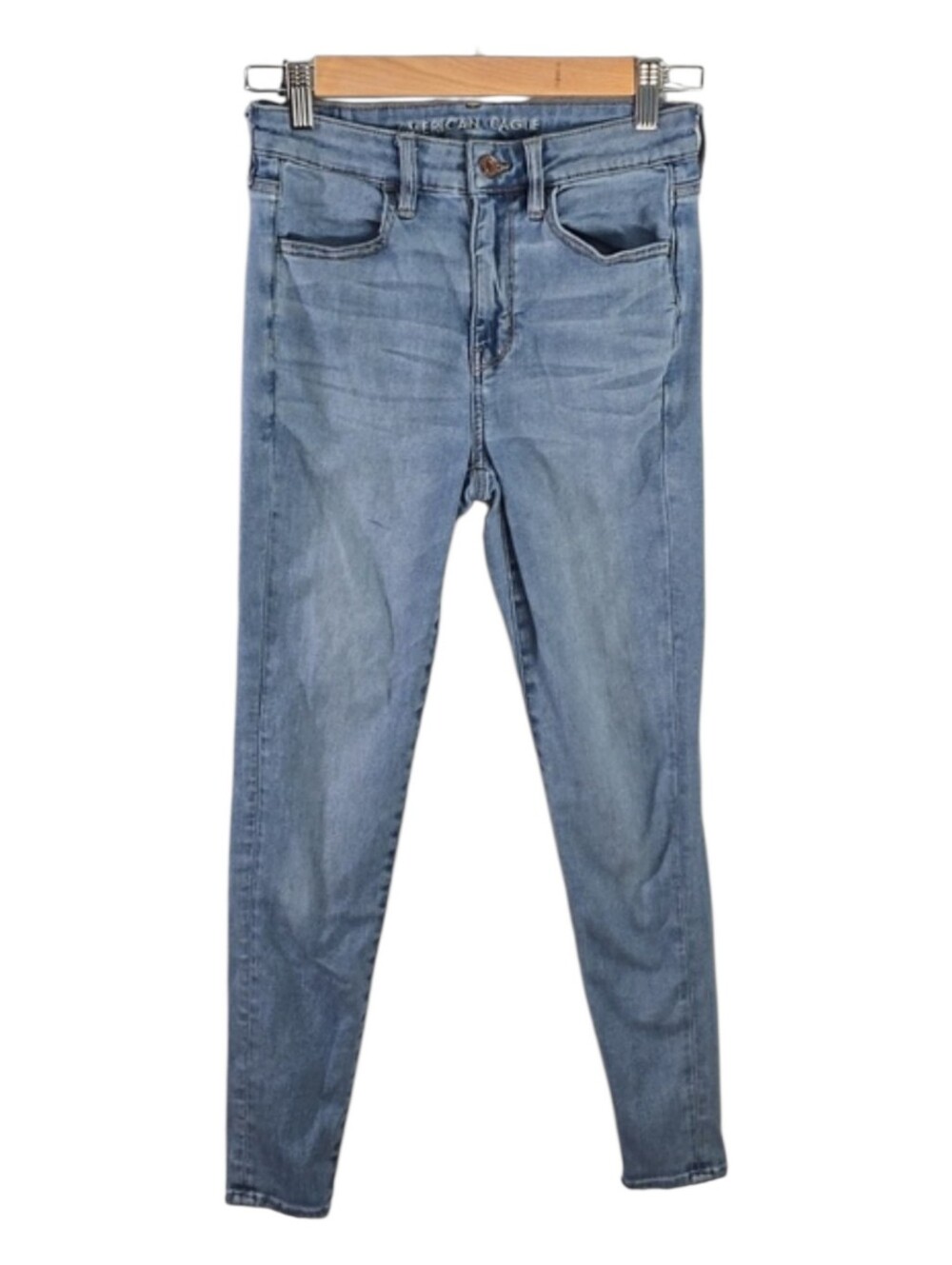 American Eagle jeans women’s size 4 short 4S Light Blue super hi-rise Jegging